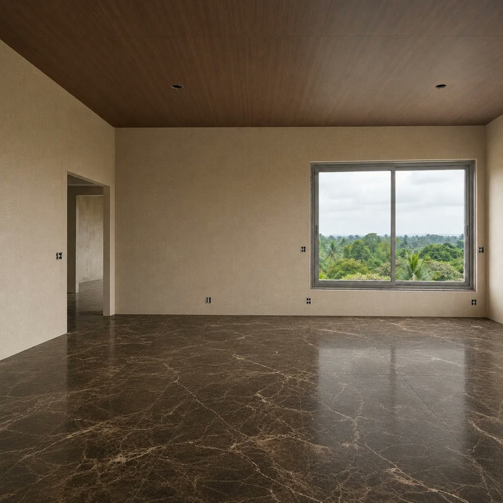 Empty living room in Dark Marble