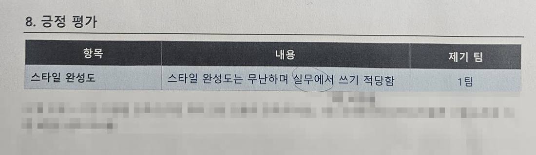 스타일 완성도는 무난하며 실무에서 쓰기 적당하다는 긍정 평가 문서 전체 맥락