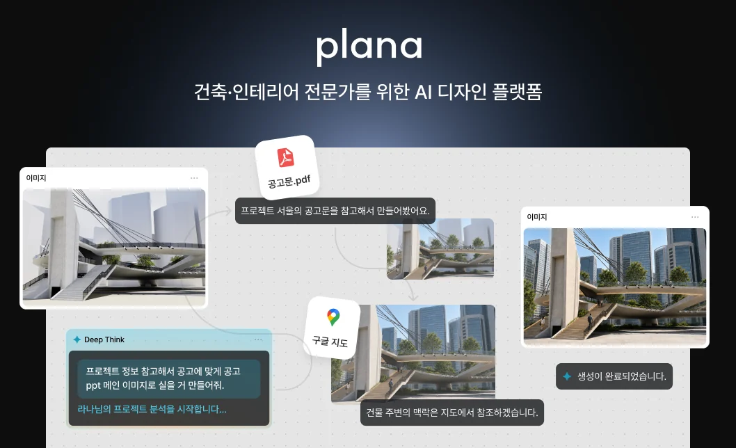 건축·인테리어 전문가를 위한 AI 디자인 플랫폼 PLANA 소개 이미지